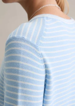 Gestreifter Pullover regular aus Compact Cotton