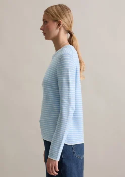 Gestreifter Pullover regular aus Compact Cotton