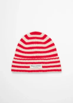 Gestreiftes Beanie aus flauschigem Wolle-Mix