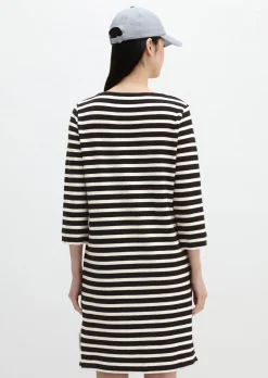 Gestreiftes Jerseykleid loose aus weichem Jersey