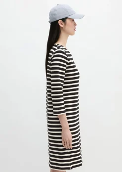 Gestreiftes Jerseykleid loose aus weichem Jersey