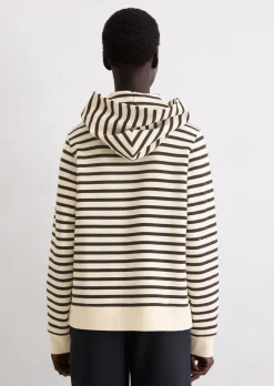 Gestreiftes Kapuzen-Sweatshirt relaxed aus Organic Cotton