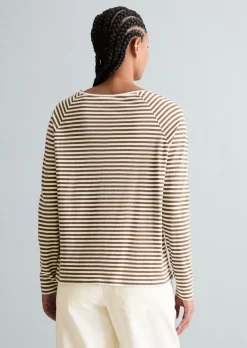Gestreiftes Longsleeve relaxed aus Loose Knit Jersey