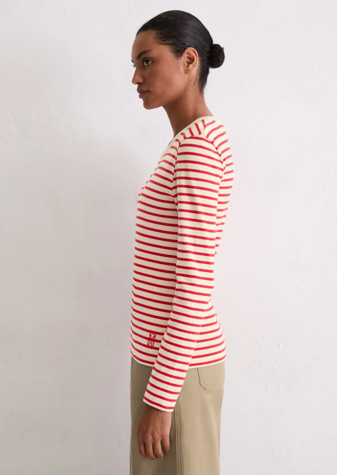 Gestreiftes Longsleeve regular aus reiner Bio-Baumwolle