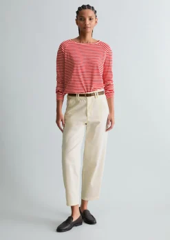 Gestreiftes Longsleeve relaxed aus Loose Knit Jersey