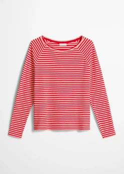 Gestreiftes Longsleeve relaxed aus Loose Knit Jersey