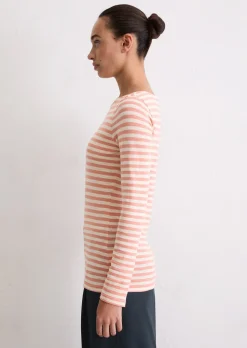 Gestreiftes Longsleeve regular aus Organic Cotton Slub Jersey