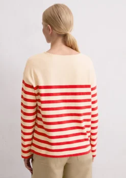 Gestreiftes Longsleeve relaxed aus garngefärbtem Heavy-Slub-Jersey