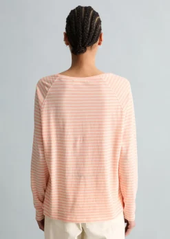 Gestreiftes Longsleeve relaxed aus Loose Knit Jersey