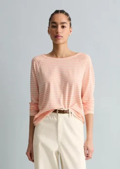 Gestreiftes Longsleeve relaxed aus Loose Knit Jersey