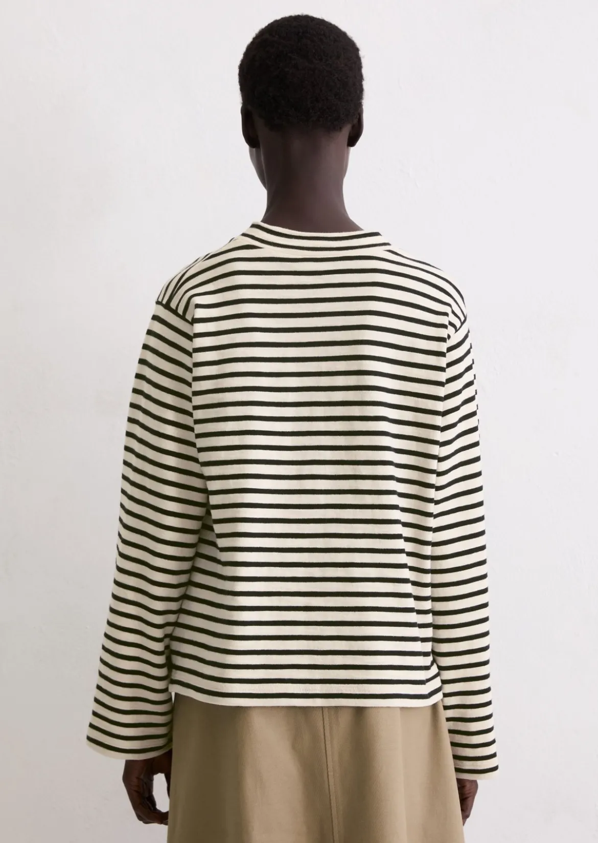 Gestreiftes Rollkragen-Longsleeve regular aus garngefärbtem Heavy-Slub-Jersey