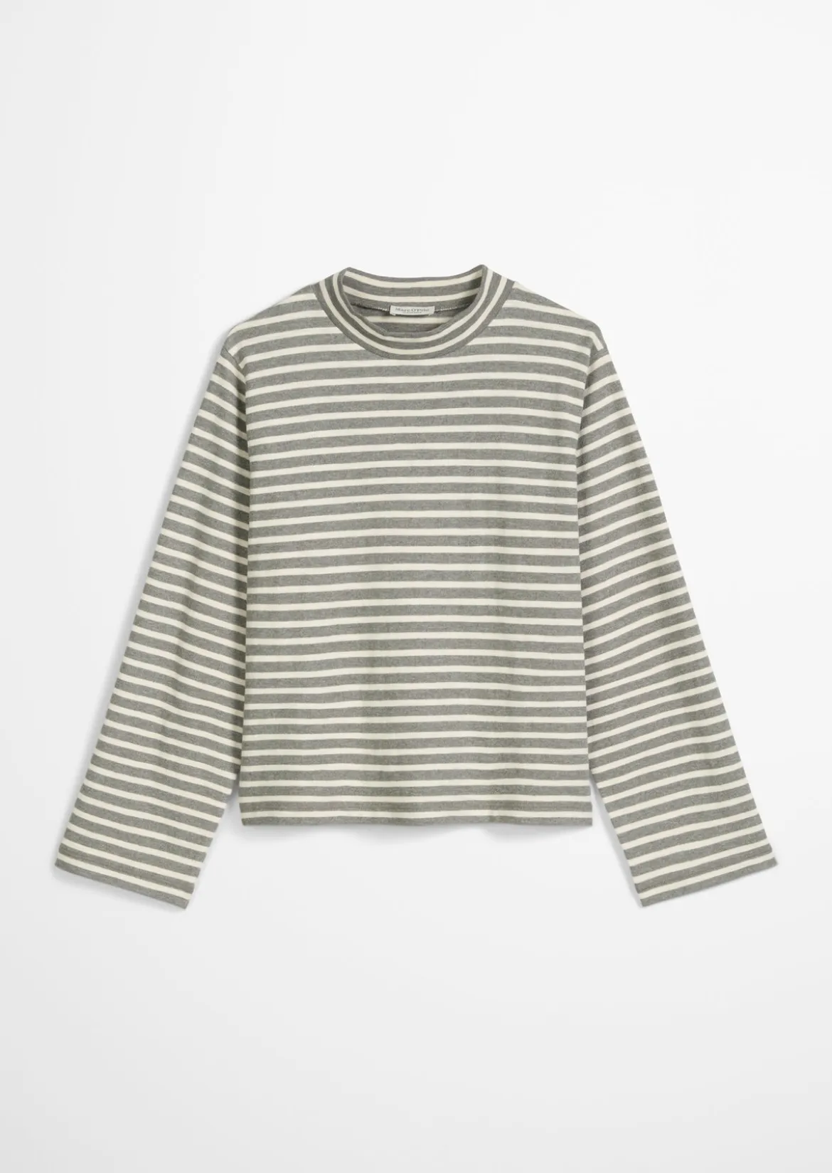 Gestreiftes Rollkragen-Longsleeve regular aus garngefärbtem Heavy-Slub-Jersey