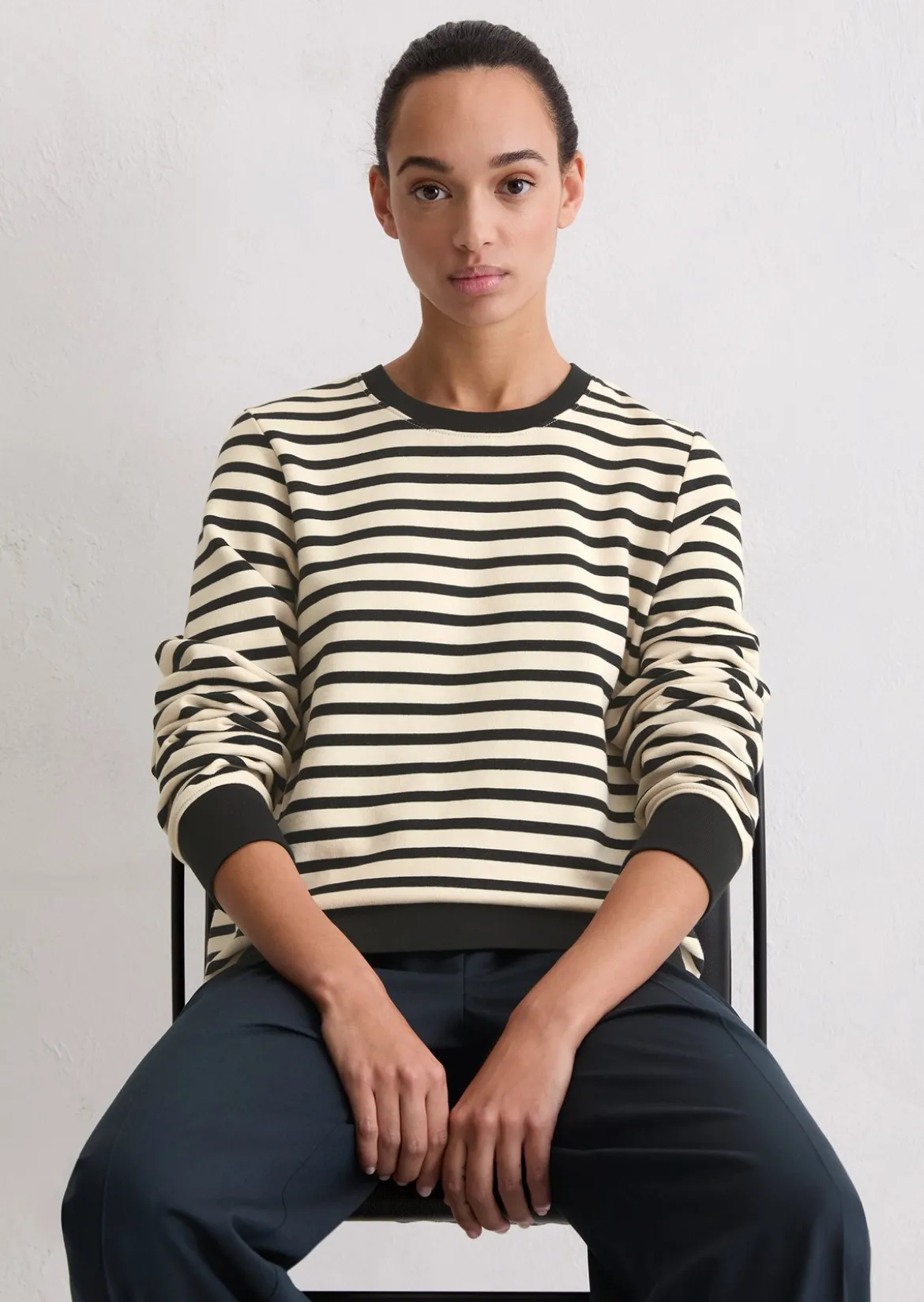 Gestreiftes Sweatshirt regular aus Organic Cotton