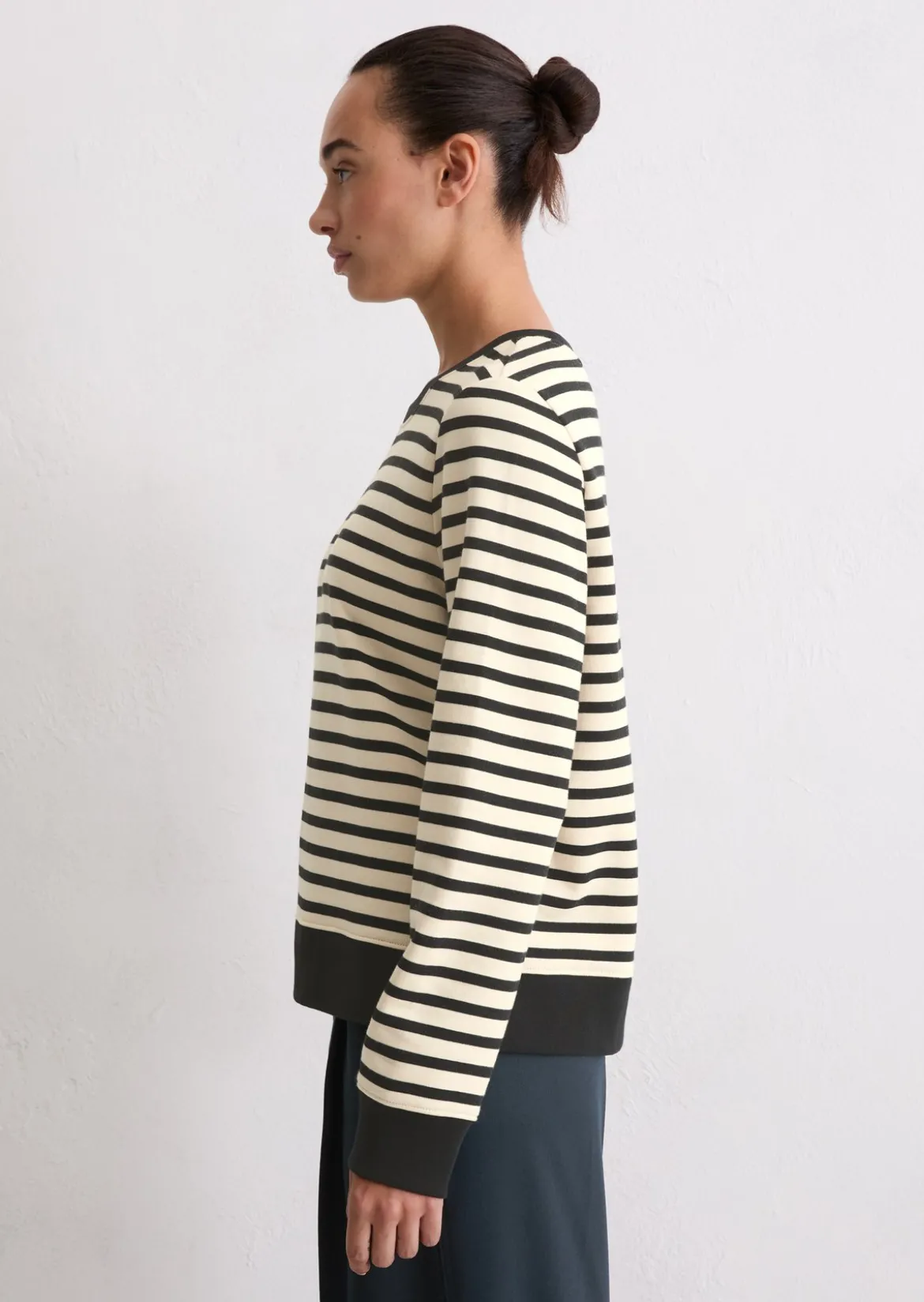 Gestreiftes Sweatshirt regular aus Organic Cotton