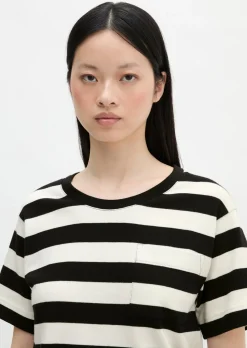 Gestreiftes T-Shirt loose aus weichem Single Jersey
