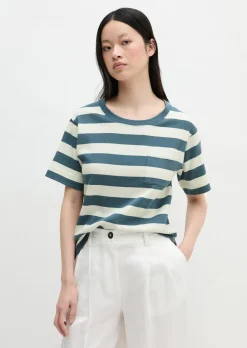 Gestreiftes T-Shirt loose aus weichem Single Jersey
