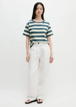 Gestreiftes T-Shirt loose aus weichem Single Jersey
