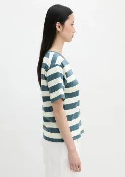 Gestreiftes T-Shirt loose aus weichem Single Jersey