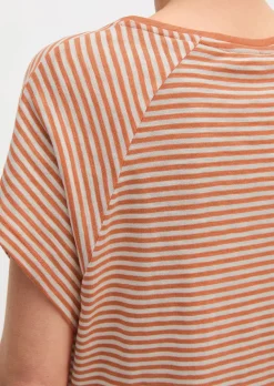 Gestreiftes T-Shirt regular aus Baumwoll-Single-Jersey