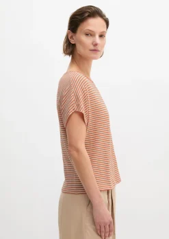 Gestreiftes T-Shirt regular aus Baumwoll-Single-Jersey