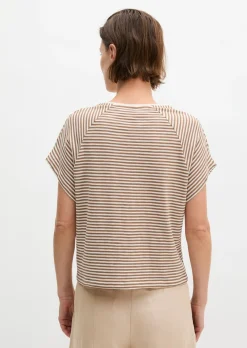 Gestreiftes T-Shirt regular aus Baumwoll-Single-Jersey