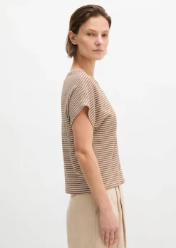 Gestreiftes T-Shirt regular aus Baumwoll-Single-Jersey