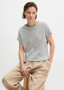 Gestreiftes T-Shirt regular aus Baumwoll-Single-Jersey