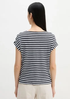 Gestreiftes T-Shirt regular aus weichem Baumwoll-Slub-Jersey