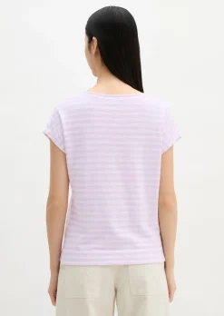 Gestreiftes T-Shirt regular aus weichem Baumwoll-Slub-Jersey