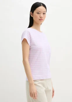 Gestreiftes T-Shirt regular aus weichem Baumwoll-Slub-Jersey
