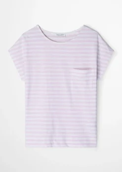 Gestreiftes T-Shirt regular aus weichem Baumwoll-Slub-Jersey