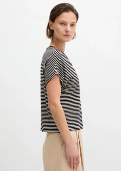 Gestreiftes T-Shirt regular aus Baumwoll-Single-Jersey