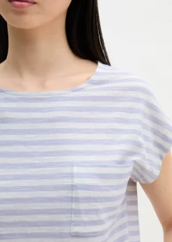 Gestreiftes T-Shirt regular aus weichem Baumwoll-Slub-Jersey