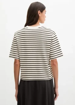 Gestreiftes T-Shirt relaxed aus Light Interlock-Jersey