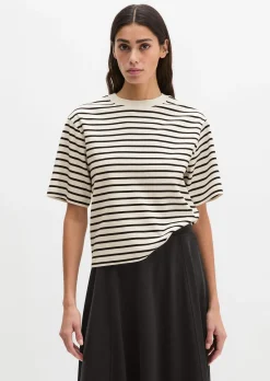 Gestreiftes T-Shirt relaxed aus Light Interlock-Jersey