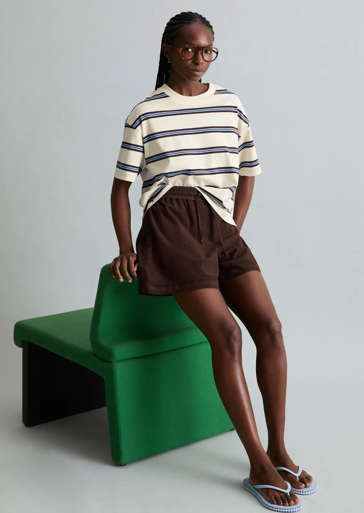 Gestreiftes T-Shirt relaxed aus Heavy Jersey