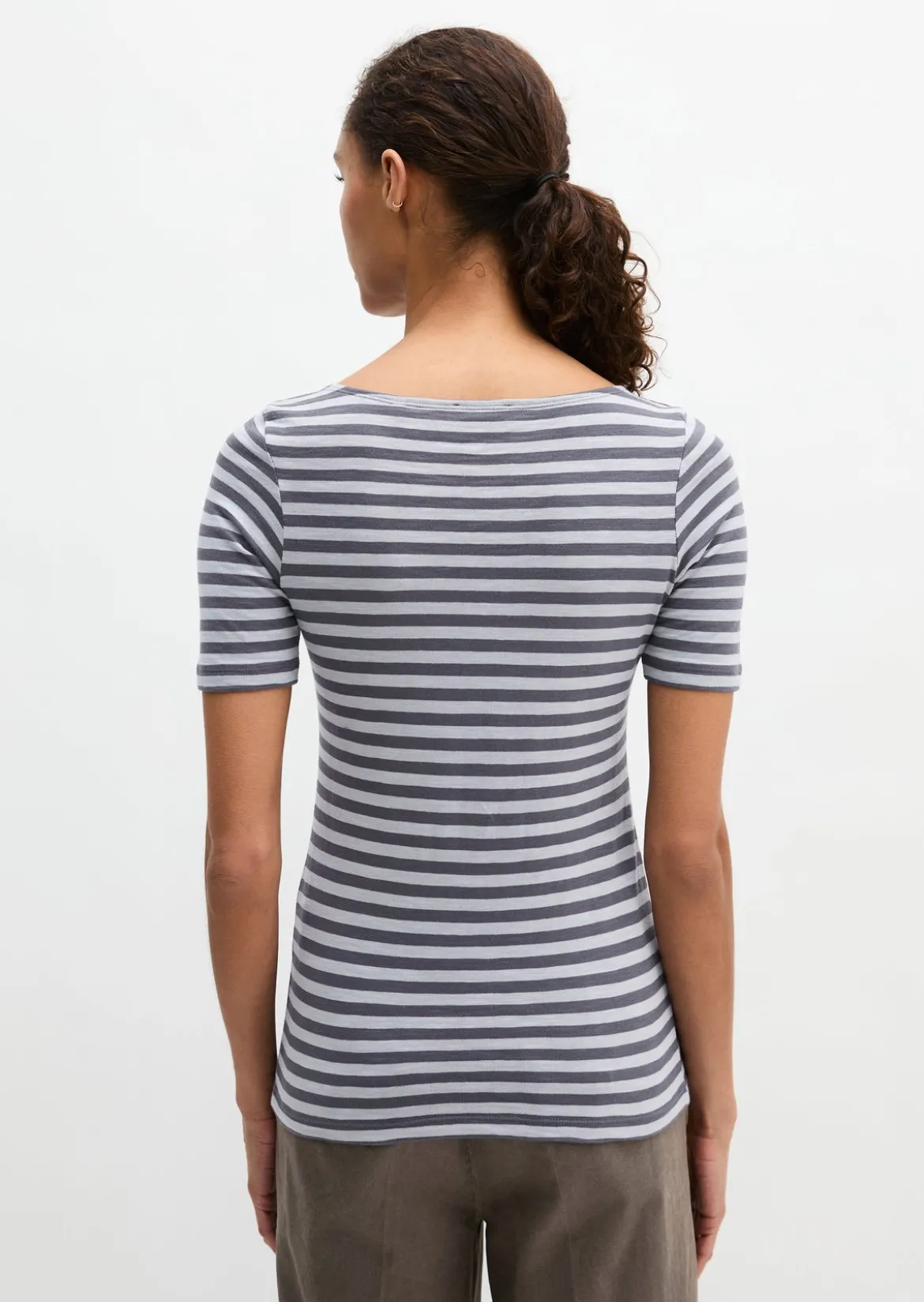 Gestreiftes T-Shirt slim aus Organic Cotton-Jersey