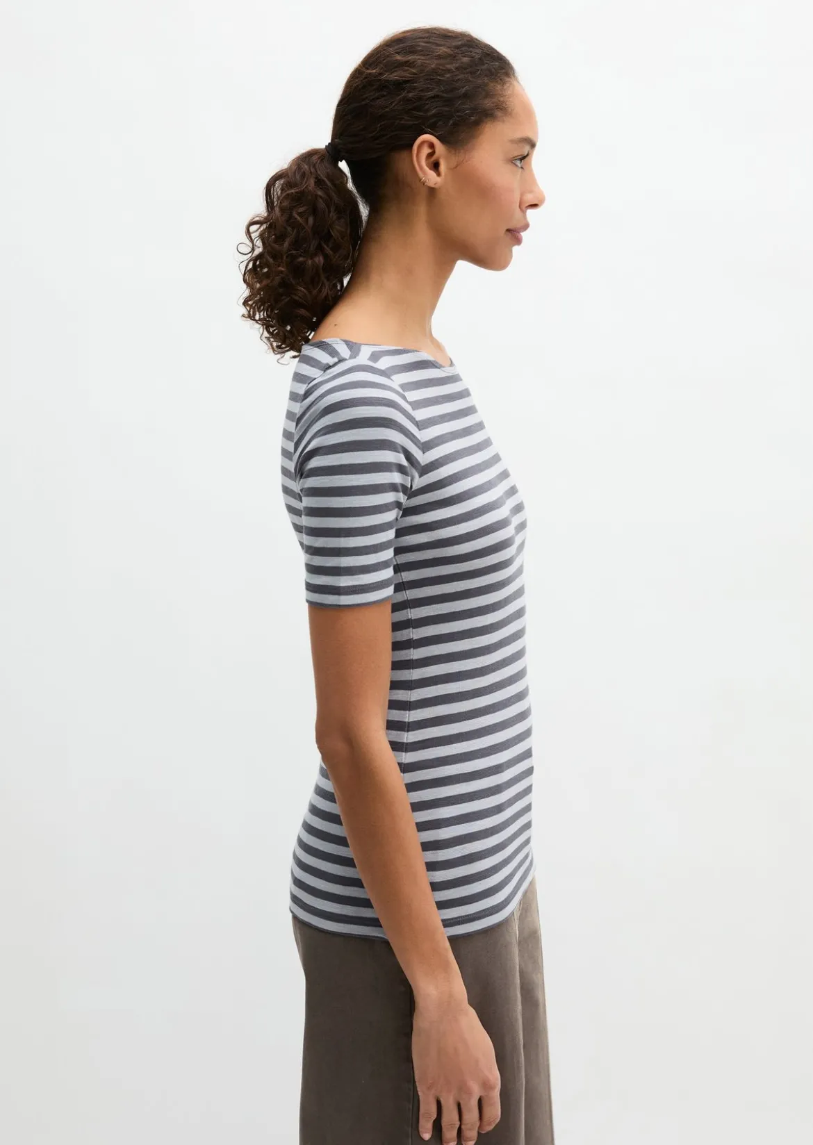 Gestreiftes T-Shirt slim aus Organic Cotton-Jersey