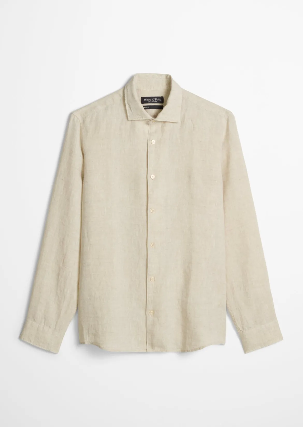 Haifischkragen-Hemd shaped aus feinem Leinen-Chambray