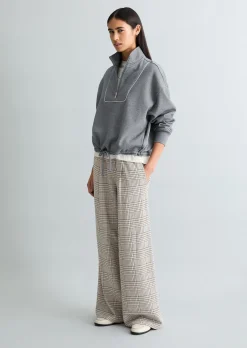 Half-Zip-Sweatshirt relaxed aus weichem Organic-Cotton-Mix