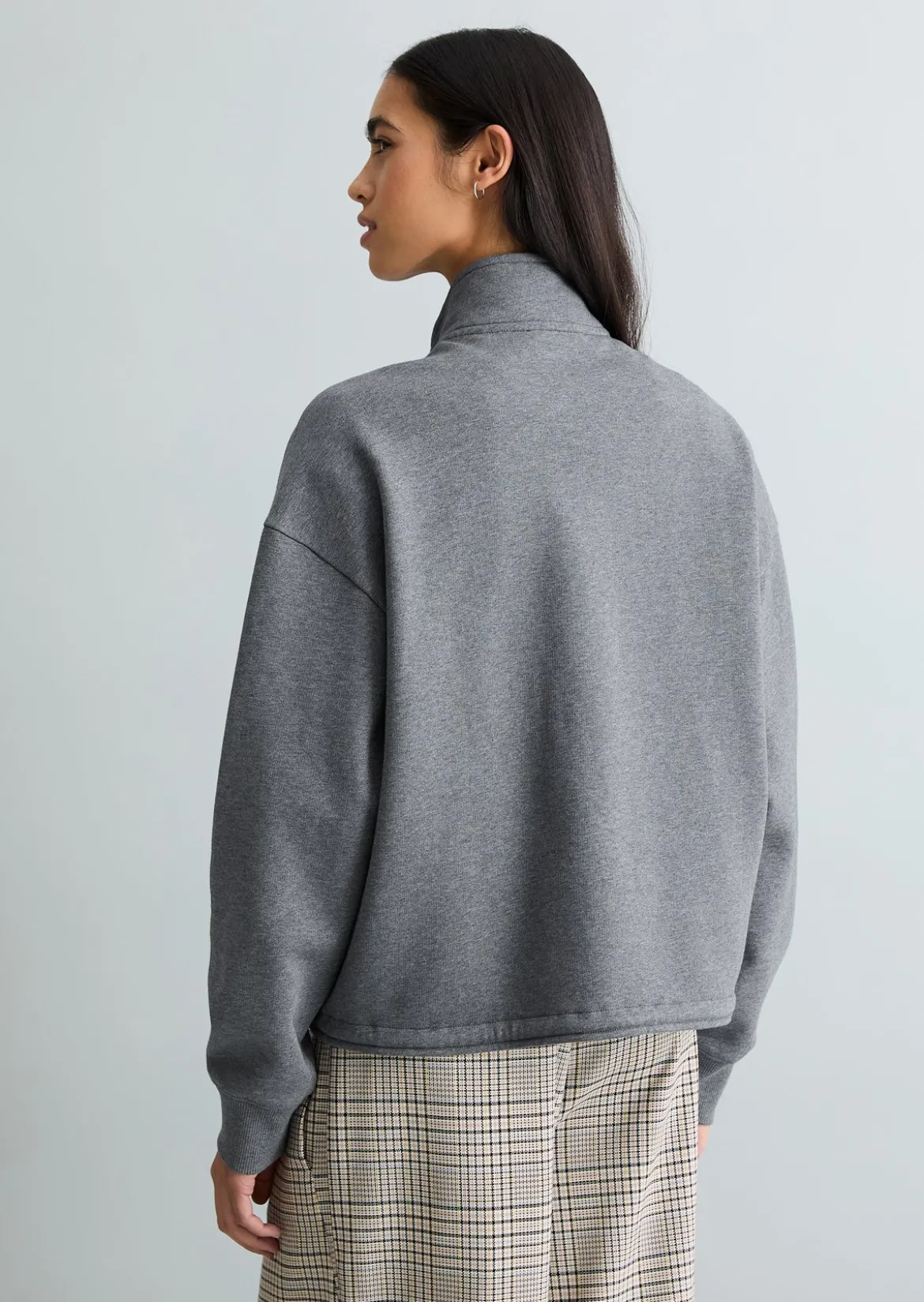 Half-Zip-Sweatshirt relaxed aus weichem Organic-Cotton-Mix