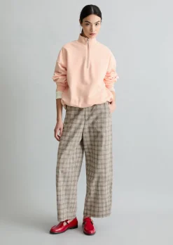 Half-Zip-Sweatshirt relaxed in Garment Dye-Qualität