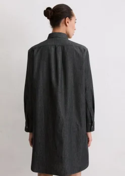 Hemdblusenkleid regular aus Baumwoll-Chambray