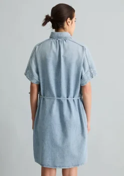 Hemdblusenkleid relaxed aus reiner Baumwolle
