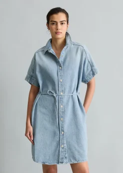 Hemdblusenkleid relaxed aus reiner Baumwolle