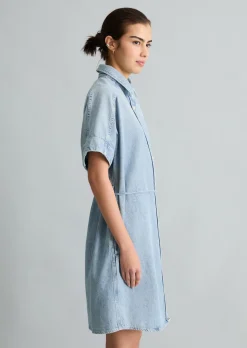 Hemdblusenkleid relaxed aus reiner Baumwolle