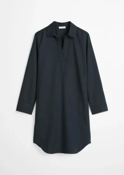 Hemdblusenkleid relaxed aus Organic-Cotton-Lyocell-Leinen-Mix