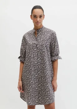 Hemdblusenkleid relaxed aus Papertouch-Popeline