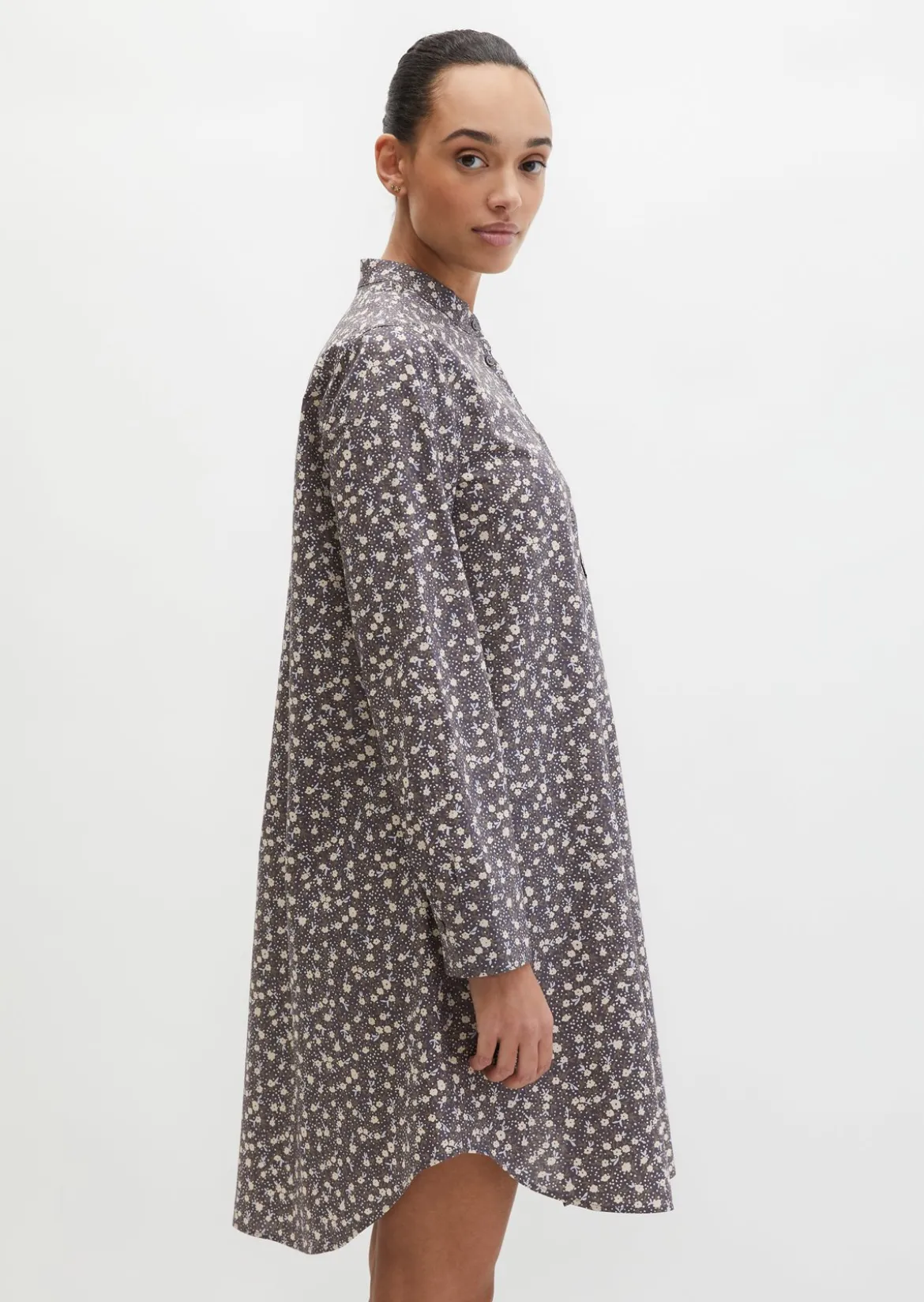 Hemdblusenkleid relaxed aus Papertouch-Popeline