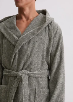Herren-Bademantel Model Timeless Melange mit Kapuze